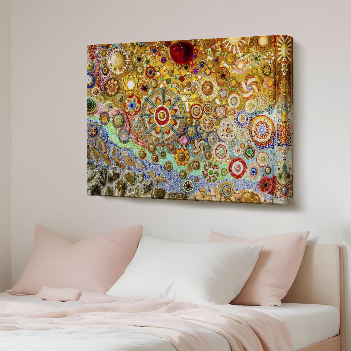 Colorful Mosaic Glass Circles Mandala Decorative Modern Art Poster