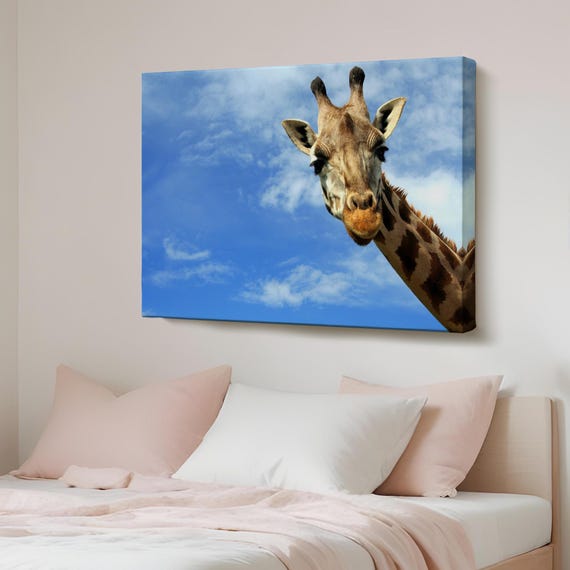 Giraffe Decorative Canvas Painting Framed Wall Art Animal Decor Modern Housewarming Gifts