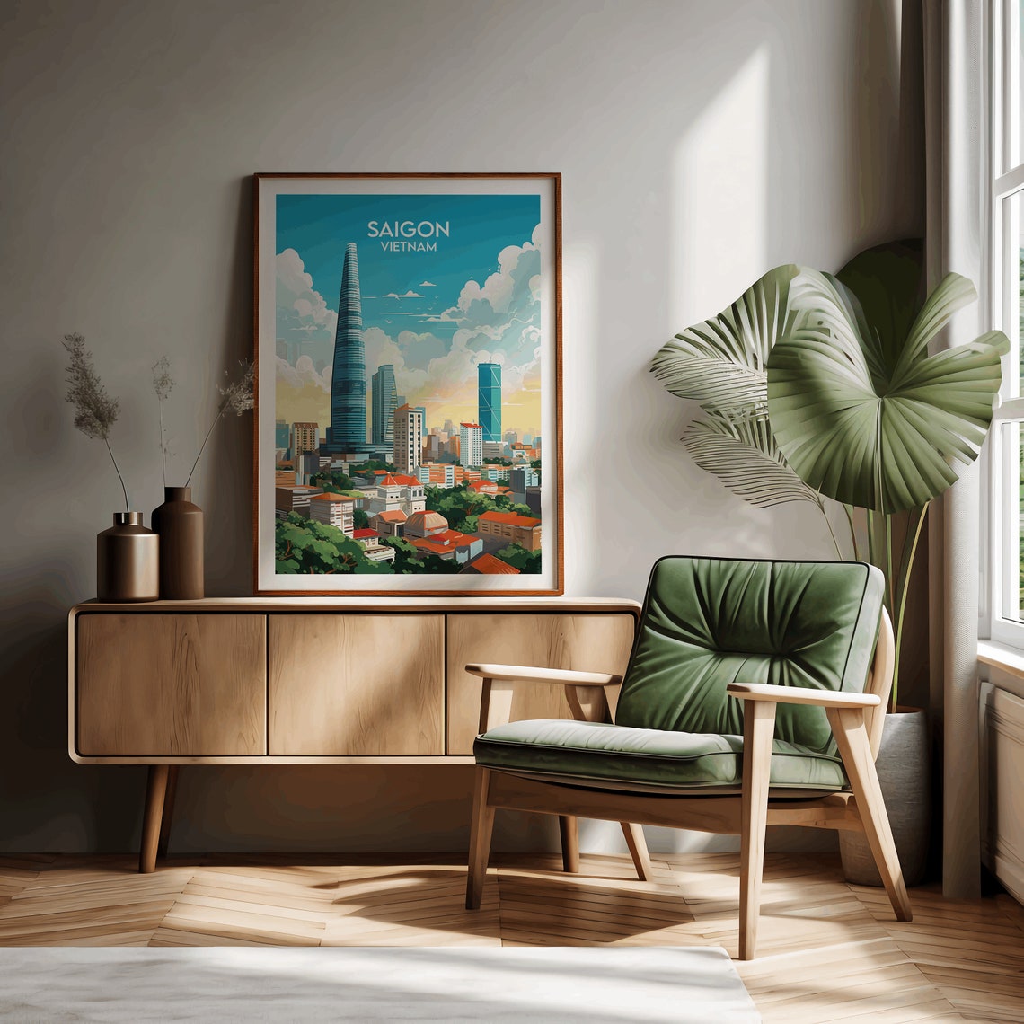 Saigon Vietnam Skyline Modern Towers Cityscape Travel Poster - Image 3