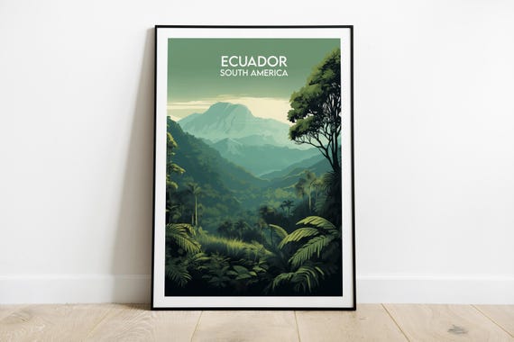Ecuador Travel Print South America Poster Custom Personalised Wedding Birthday Gift