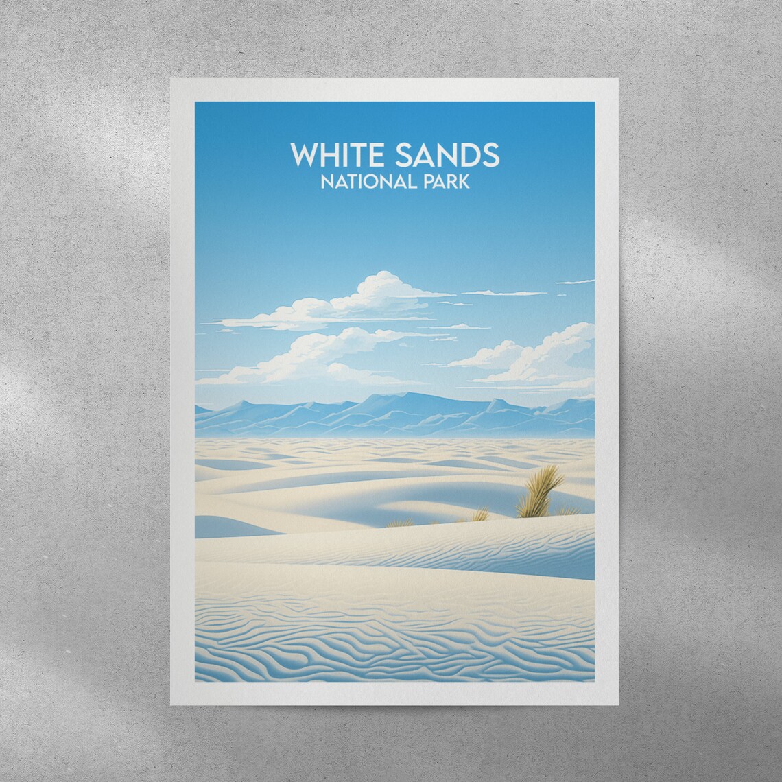 White Sands National Park Blue Sky Desert Dunes Scenic Wall Art - Image 4