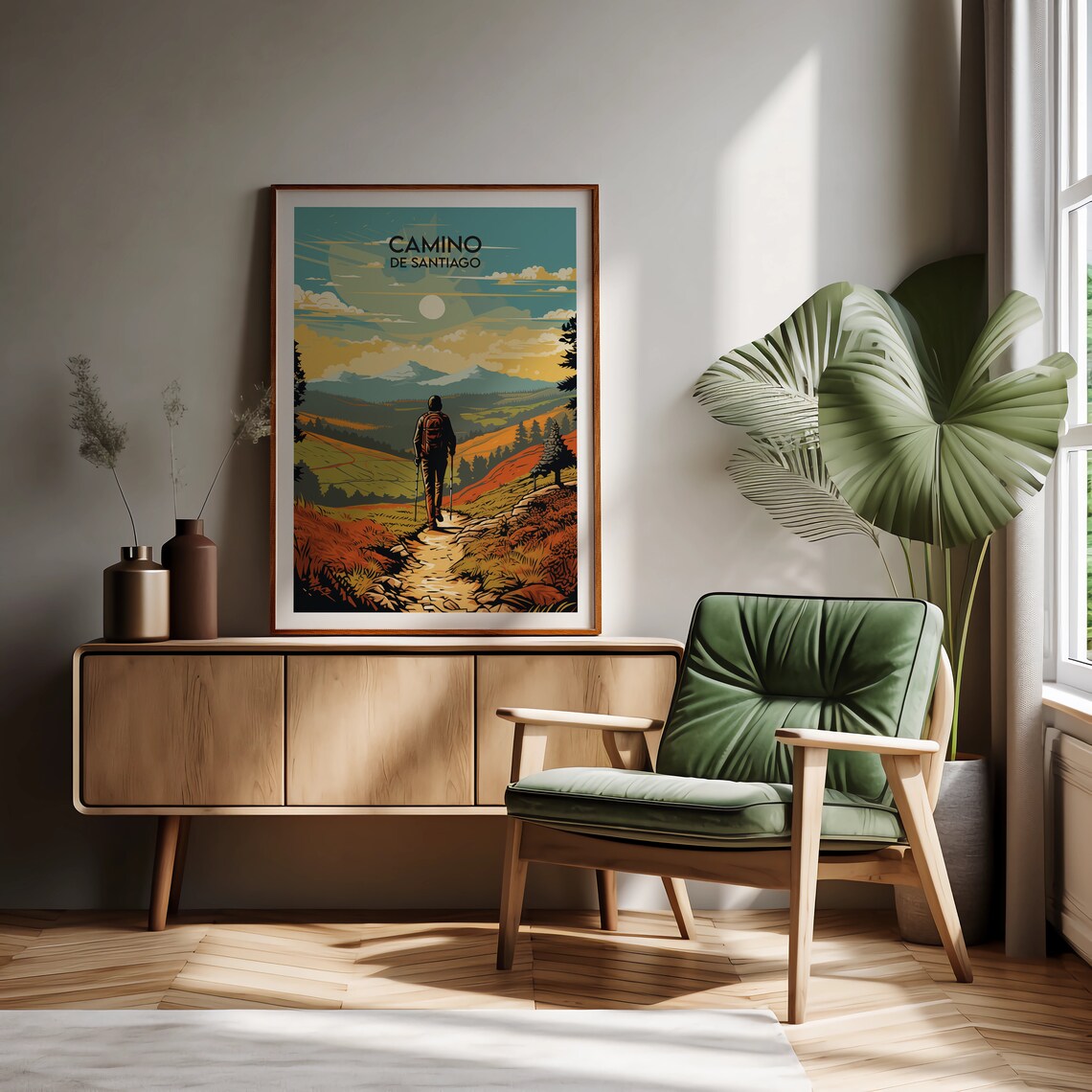 Camino De Santiago Travel Poster, Spain Route Print - Image 2