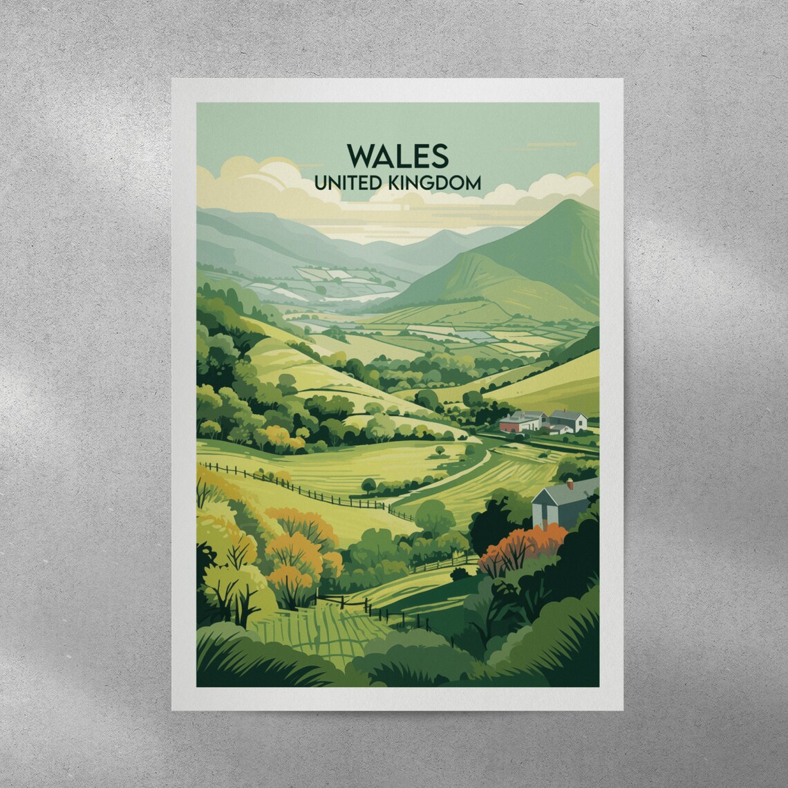 Wales Travel Poster, United Kingdom Custom Personalised - Image 4
