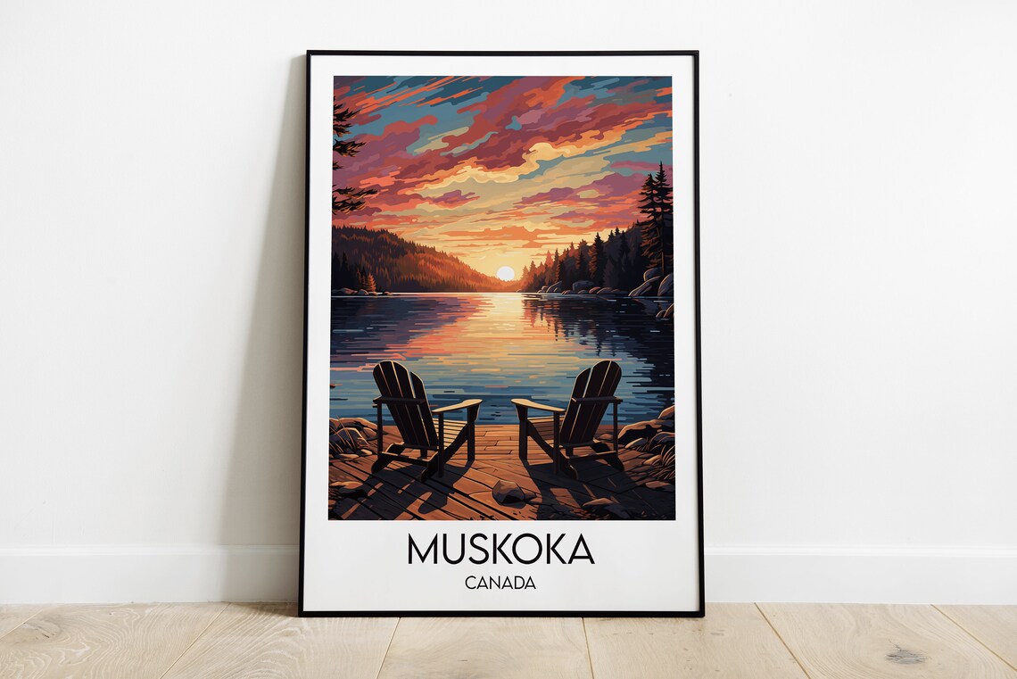 Muskoka Travel Poster, Custom Personalised Gift
