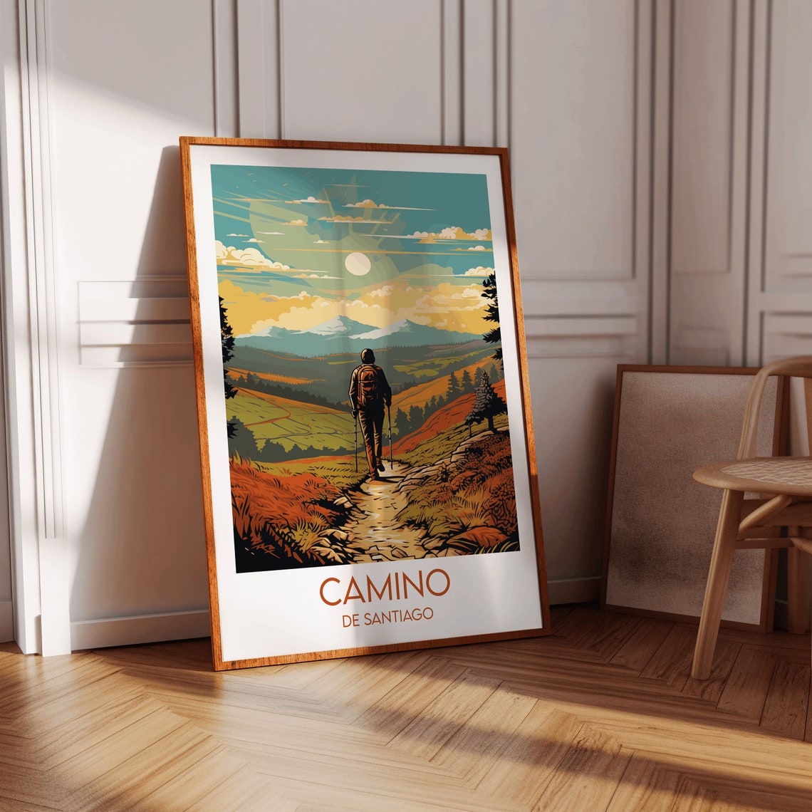 Camino de Santiago Spain Hiking Pilgrim Mountain Trail Poster - Image 3