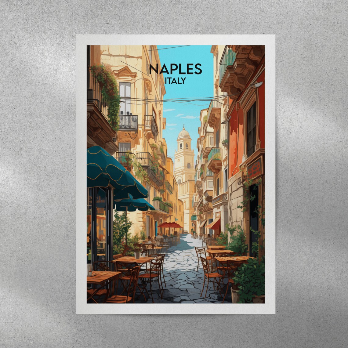 Naples Travel Poster, Italy Custom Personalised Gift - Image 3