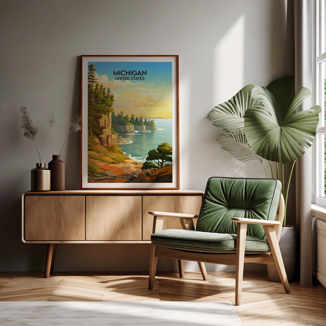 Michigan Travel Poster, Custom Personalised Gift - Image 2