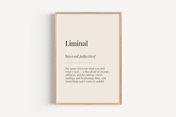 Liminal Dictionary Definition Threshold Change Minimalist Beige Poster