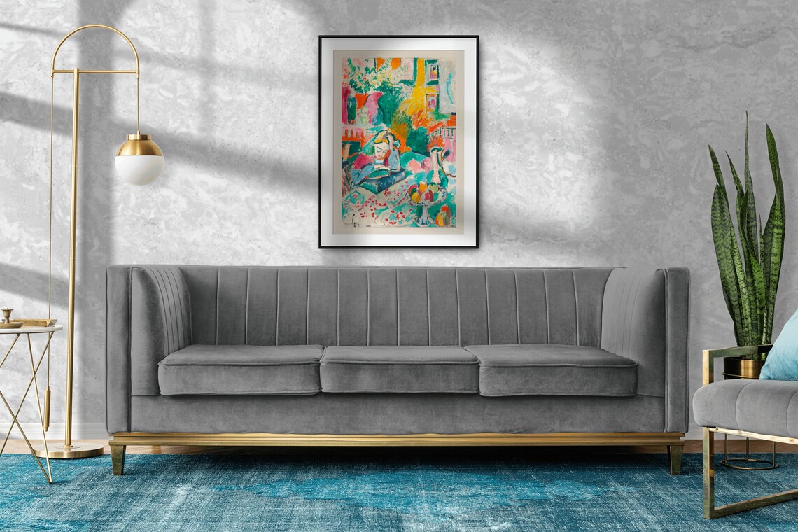 Henri Matisse Girl Reading Bordered Fauvist Interior Art Poster - Image 4