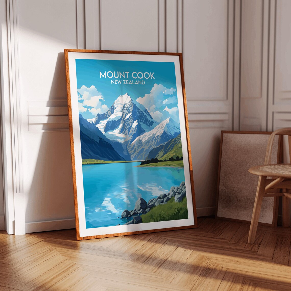 Mount Cook Travel Print Personalized Gift Poster - Image 3