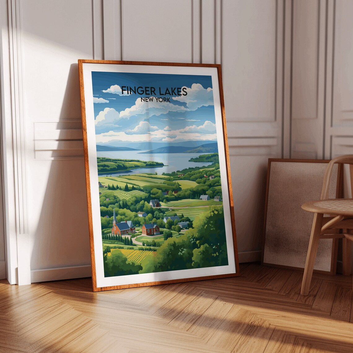 Finger Lakes New York Vineyard Hills Lake Vintage Travel Poster - Image 3
