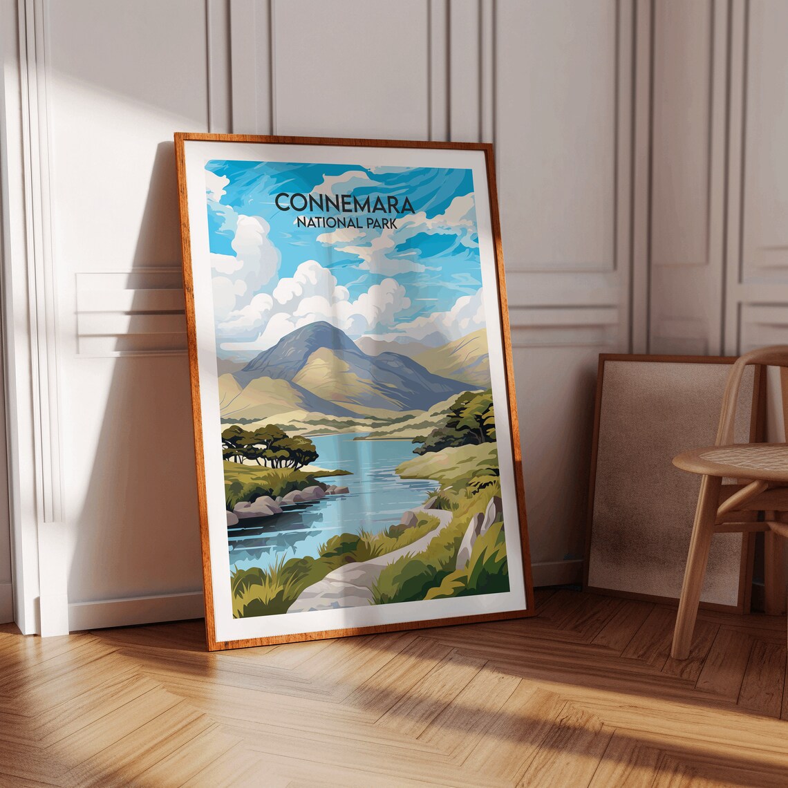 Connemara National Park Ireland Lake Valley Mountains Travel Poster - Image 2