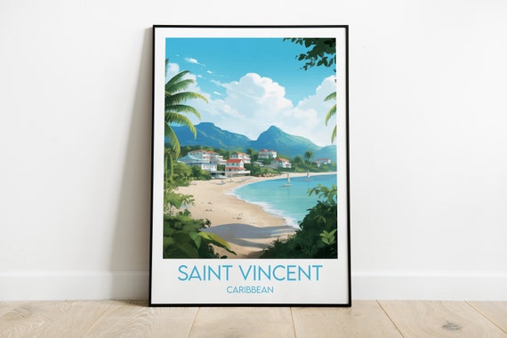 Saint Vincent Travel Print Caribbean Poster Custom Personalised Wedding Birthday Gift