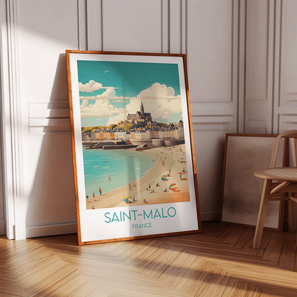 Saint Malo Travel Poster, France Custom Personalised - Image 3