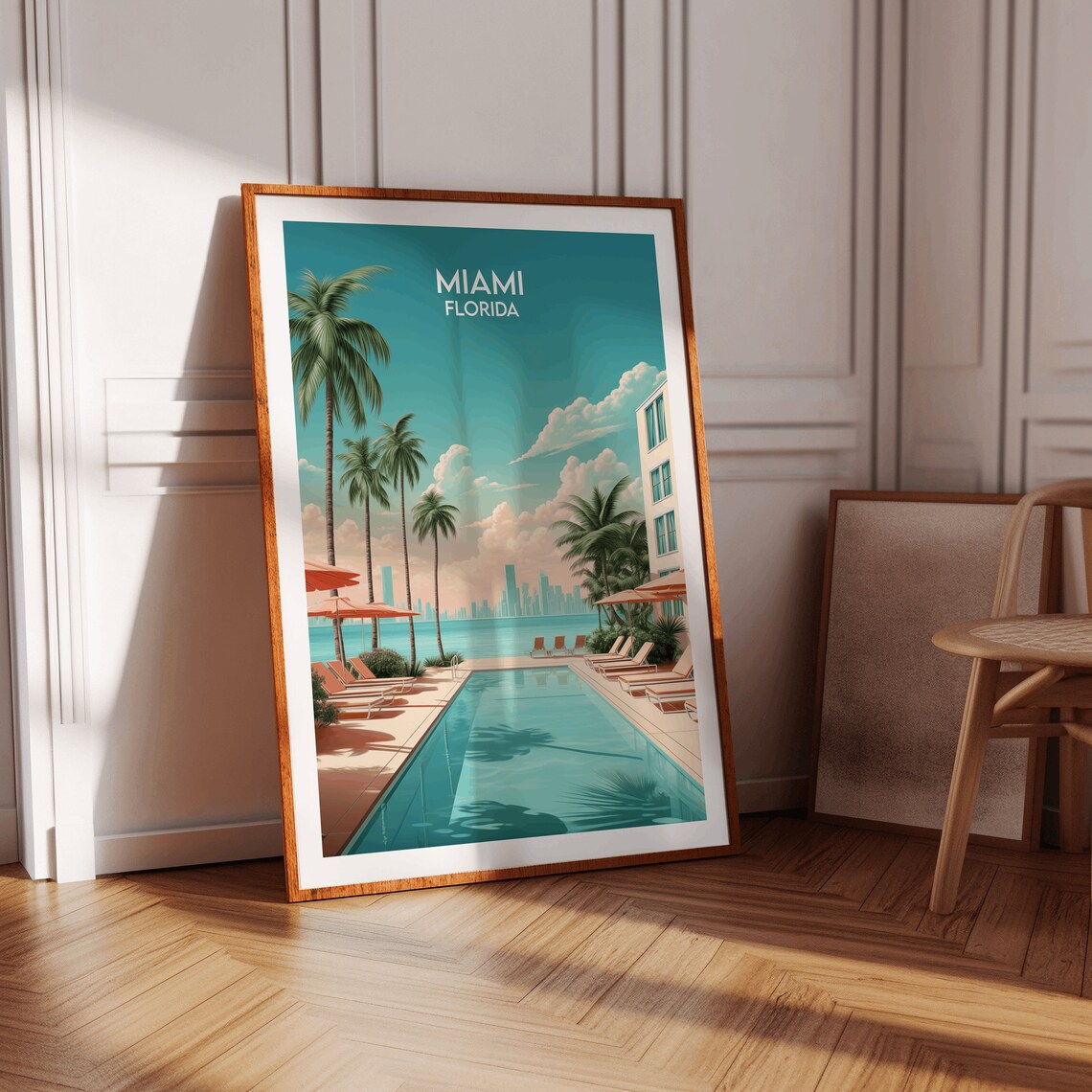 Miami Florida Travel Poster, Custom Personalized Print - Image 2