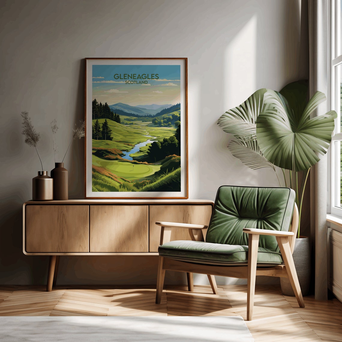 Gleneagles Scotland Highland River Valley Golf Course Sport Poster - Image 2