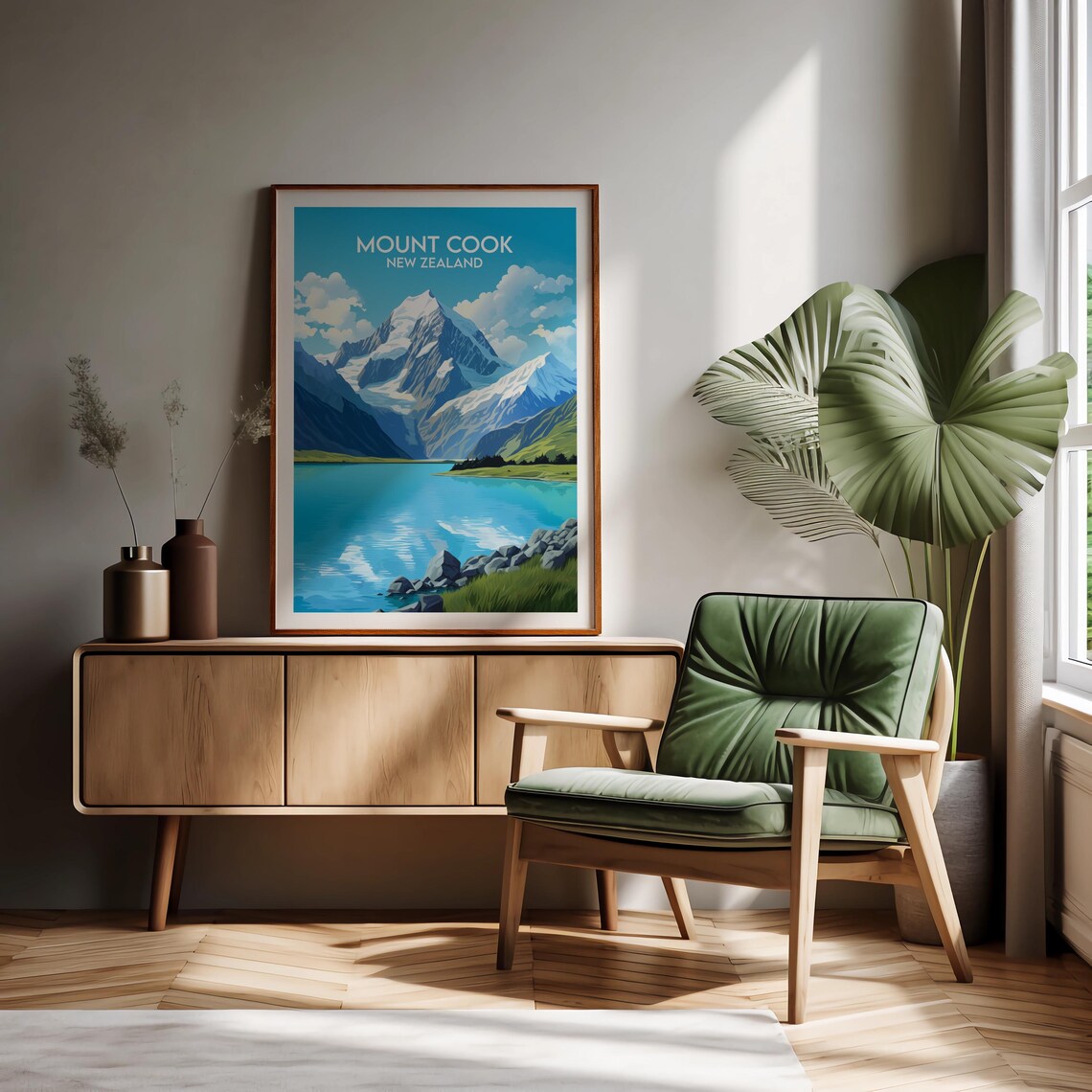 Mount Cook Travel Print Personalized Gift Poster - Image 2
