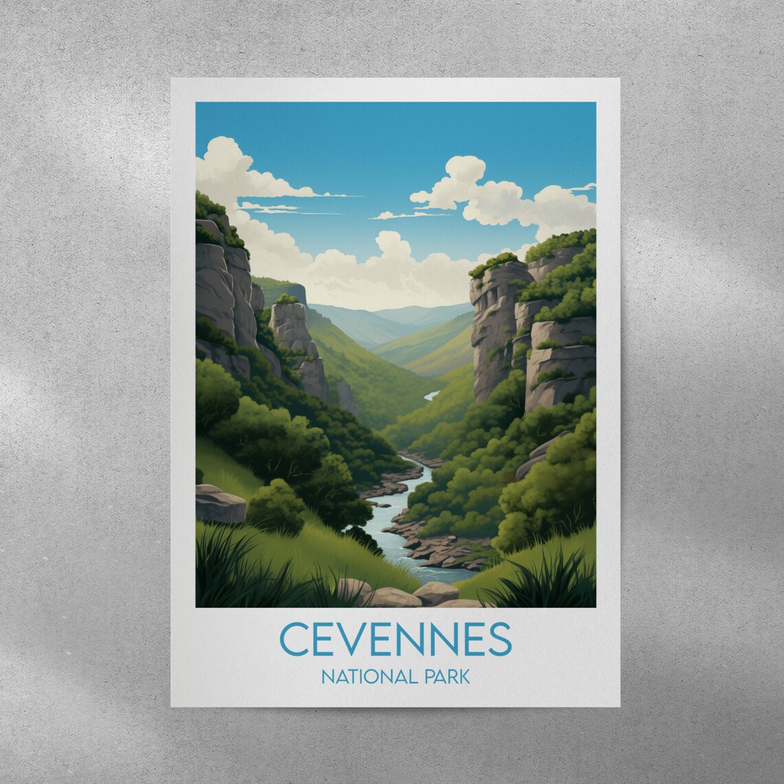Cevennes National Park France Mountain Valley Scenic Travel Poster - Image 4