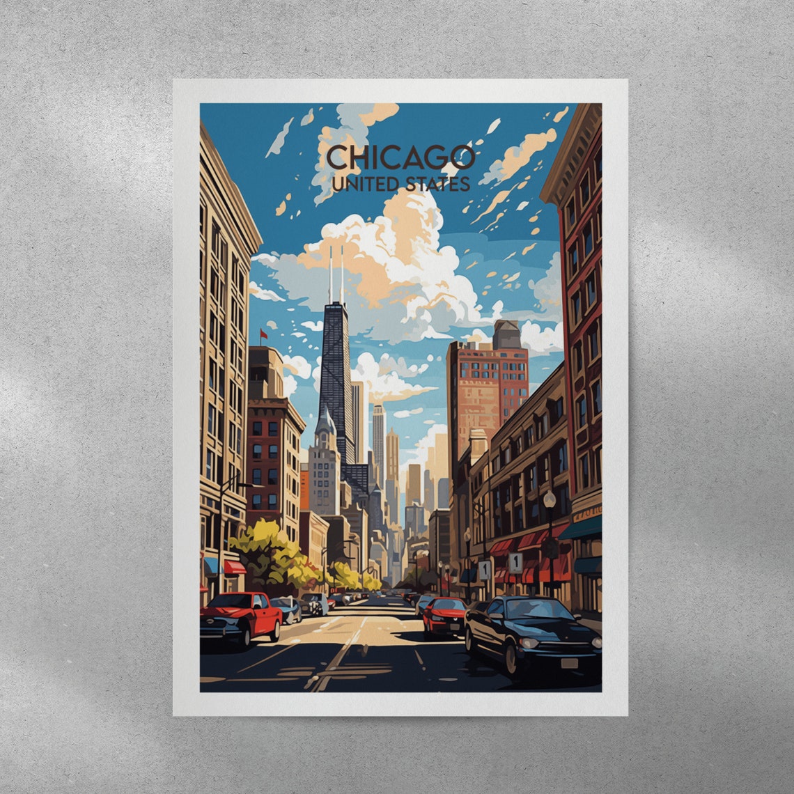Chicago United States Downtown Street Skyline Tower View Poster - Image 3