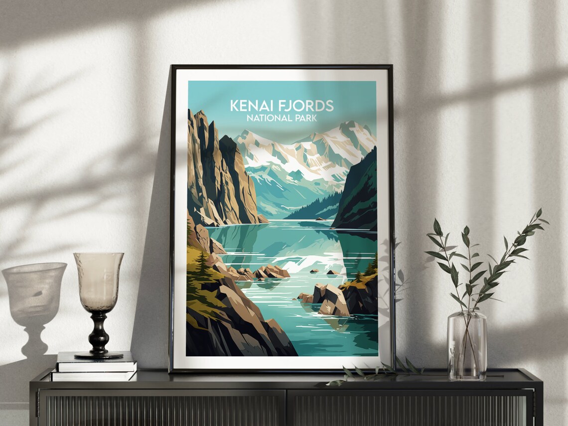 Kenai Fjords National Park Glacier Bay Mountain Reflection Poster - Image 3