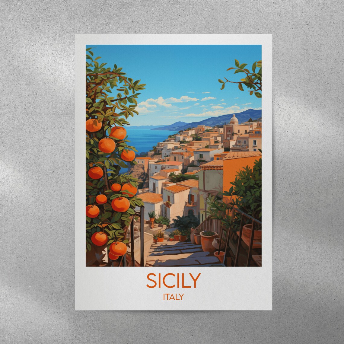 Sicily Travel Poster, Italy Custom Personalised - Image 5