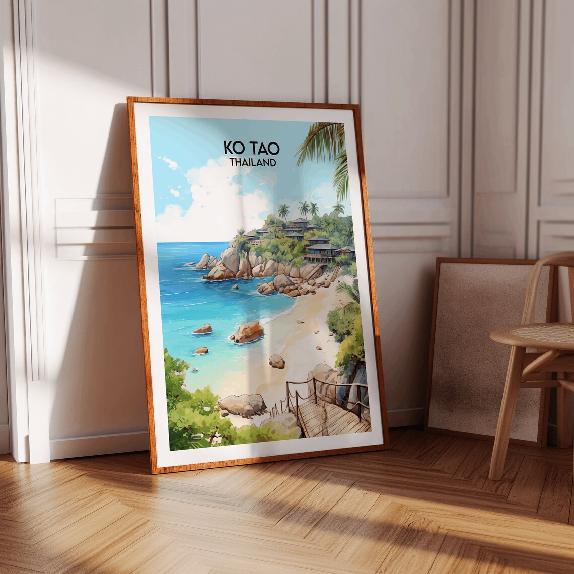 Ko Tao Thailand Tropical Beach Rocky Bay Turquoise Water Poster - Image 2