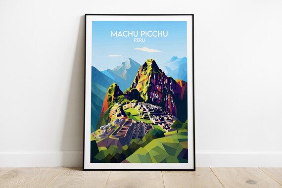 Machu Picchu Mountain Citadel Inca Ruins Peru Adventure Travel Poster