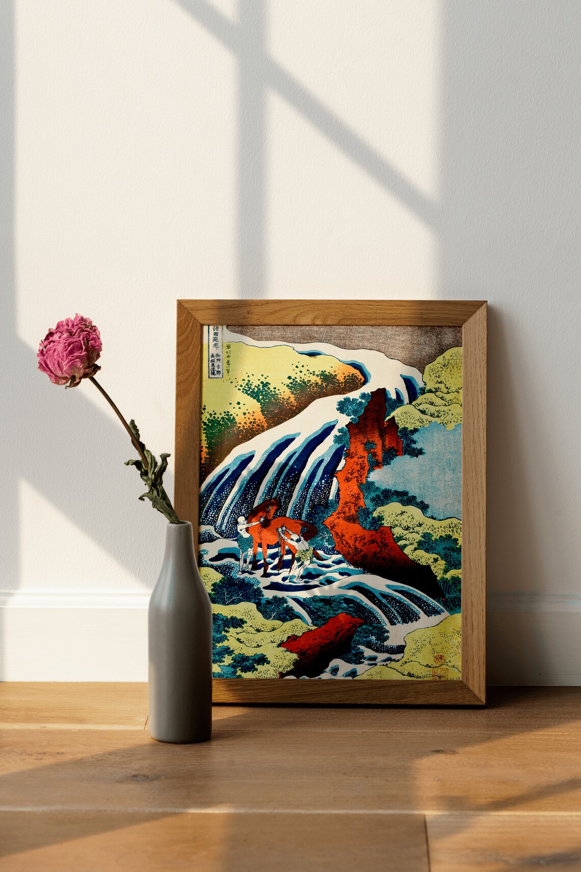 Hokusai Waterfall Yoshino Japanese Woodblock Print Classic Artwork - Image 3