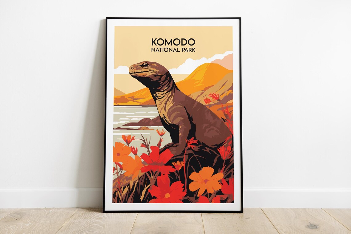 Komodo National Park Travel Poster, Indonesia