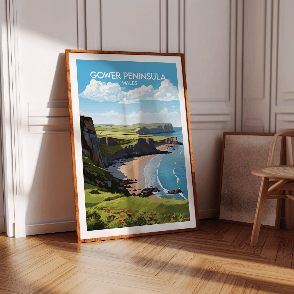 Gower Peninsula Travel Poster, Wales Custom Gift - Image 2