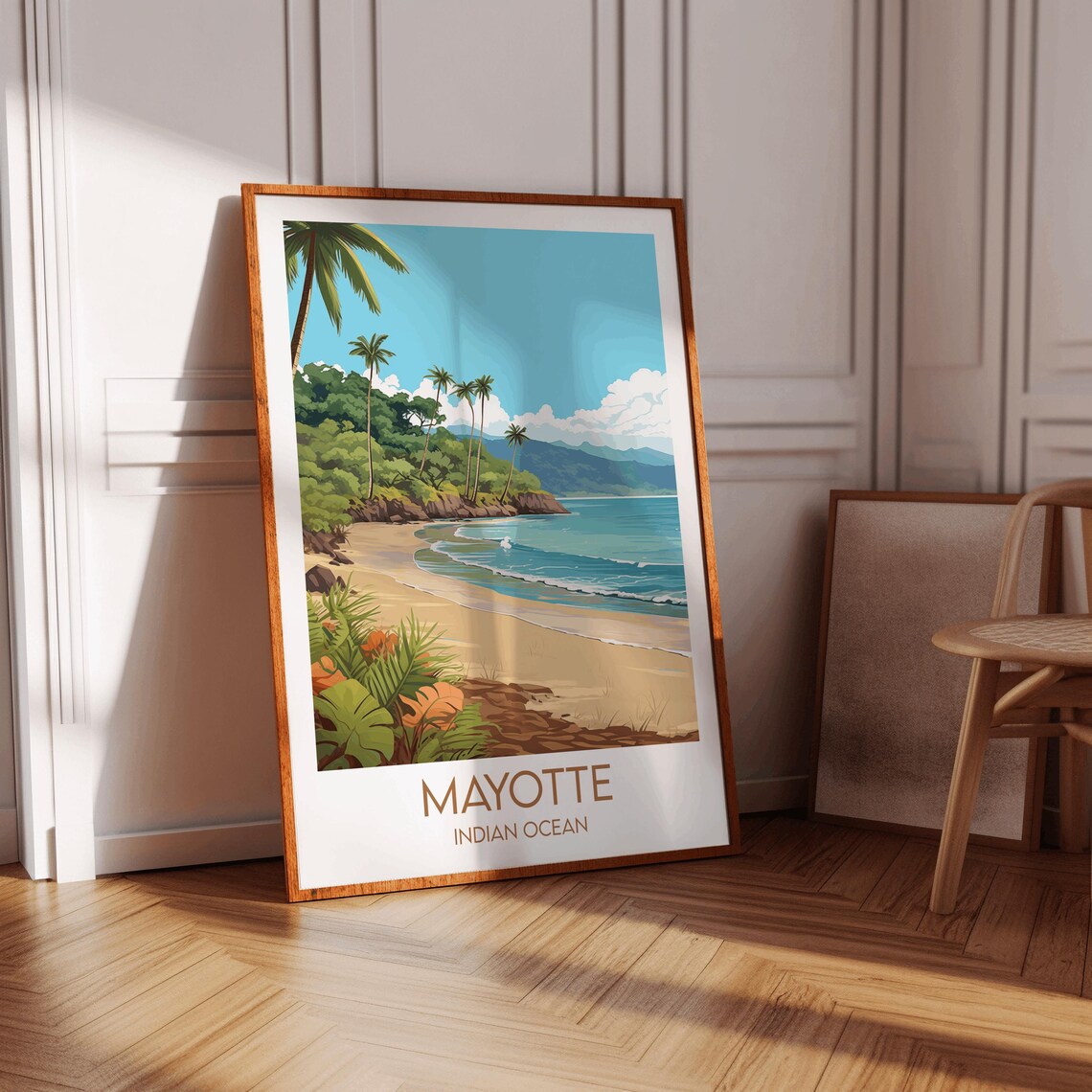 Mayotte Indian Ocean Tropical Beach Paradise Vintage Style Poster - Image 3