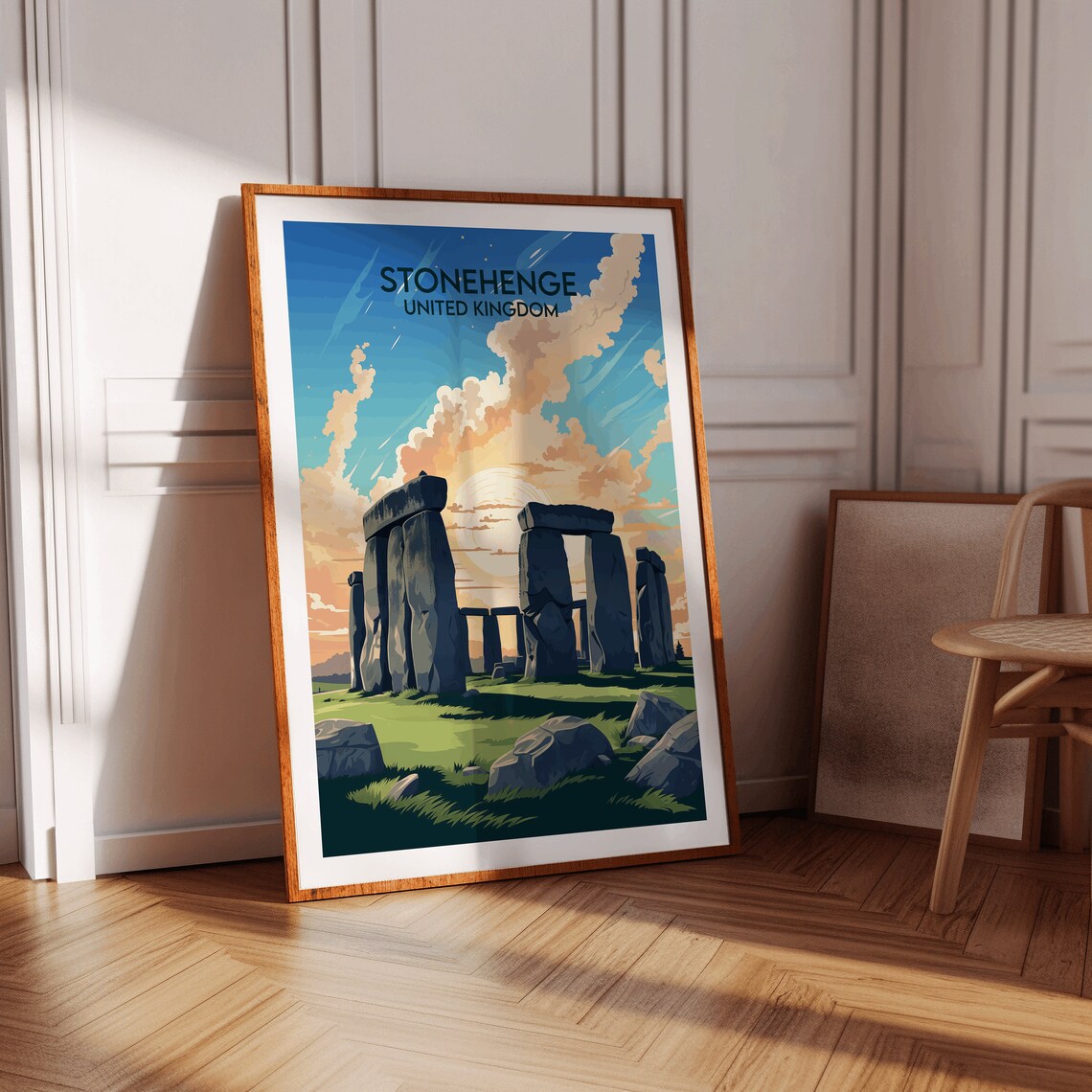 Stonehenge Sunset Ancient Stones Vintage British Travel Poster - Image 3