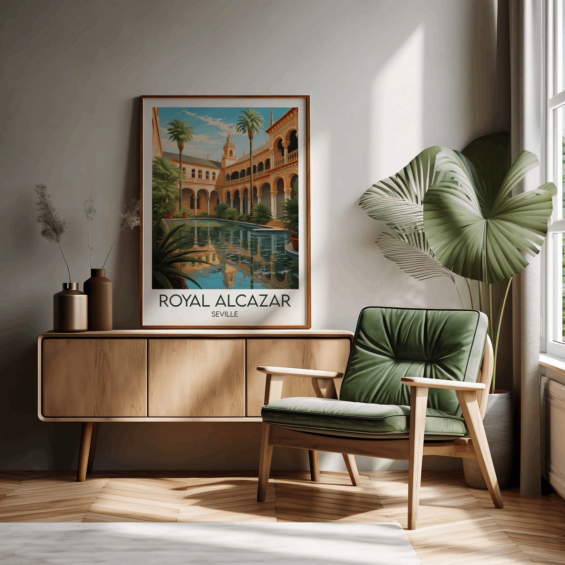 Royal Alcazar Seville Spain Moorish Courtyard Palace Travel Poster - Image 2
