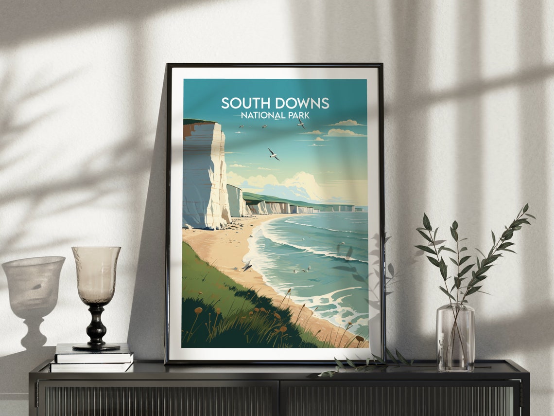 South Downs National Park England White Cliffs Coastal Travel Poster - Image 5