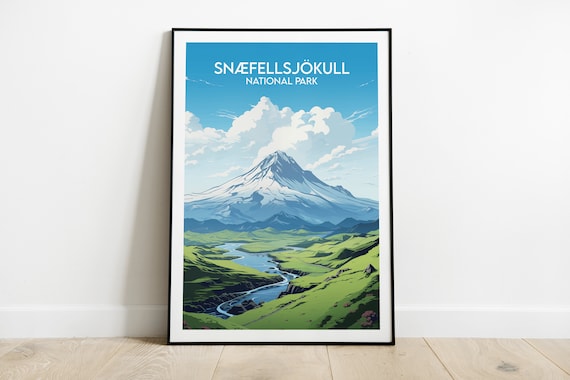 Snaefellsjokull National Park Iceland Volcano Travel Wall Poster