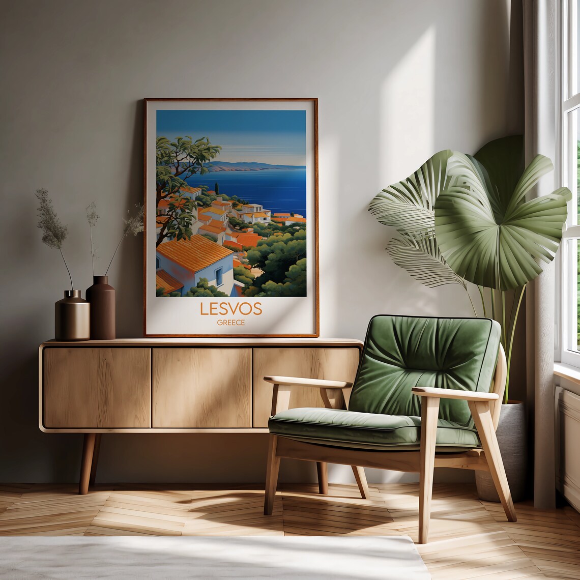 Lesvos Travel Poster, Custom Personalised Greece Gift - Image 2