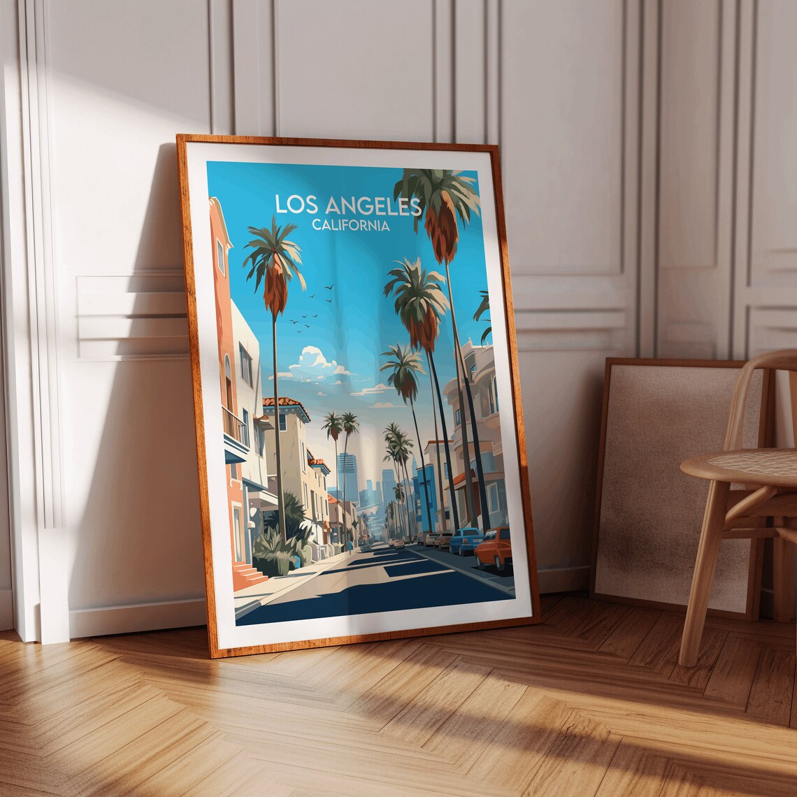Los Angeles California Palm Tree Street Cityscape Travel Poster - Image 2