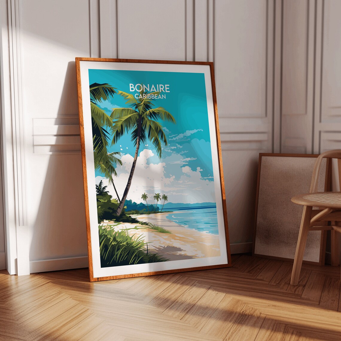 Bonaire Travel Print, Caribbean Poster Custom Personalised - Image 2
