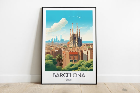 Barcelona Travel Poster, Spain Custom Personalised
