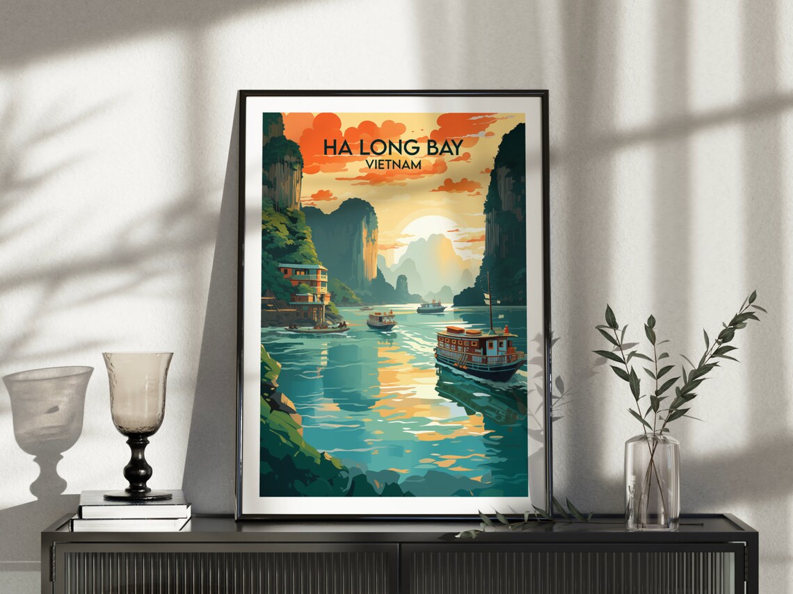 Ha Long Bay Travel Poster, Vietnam Custom Gift - Image 5