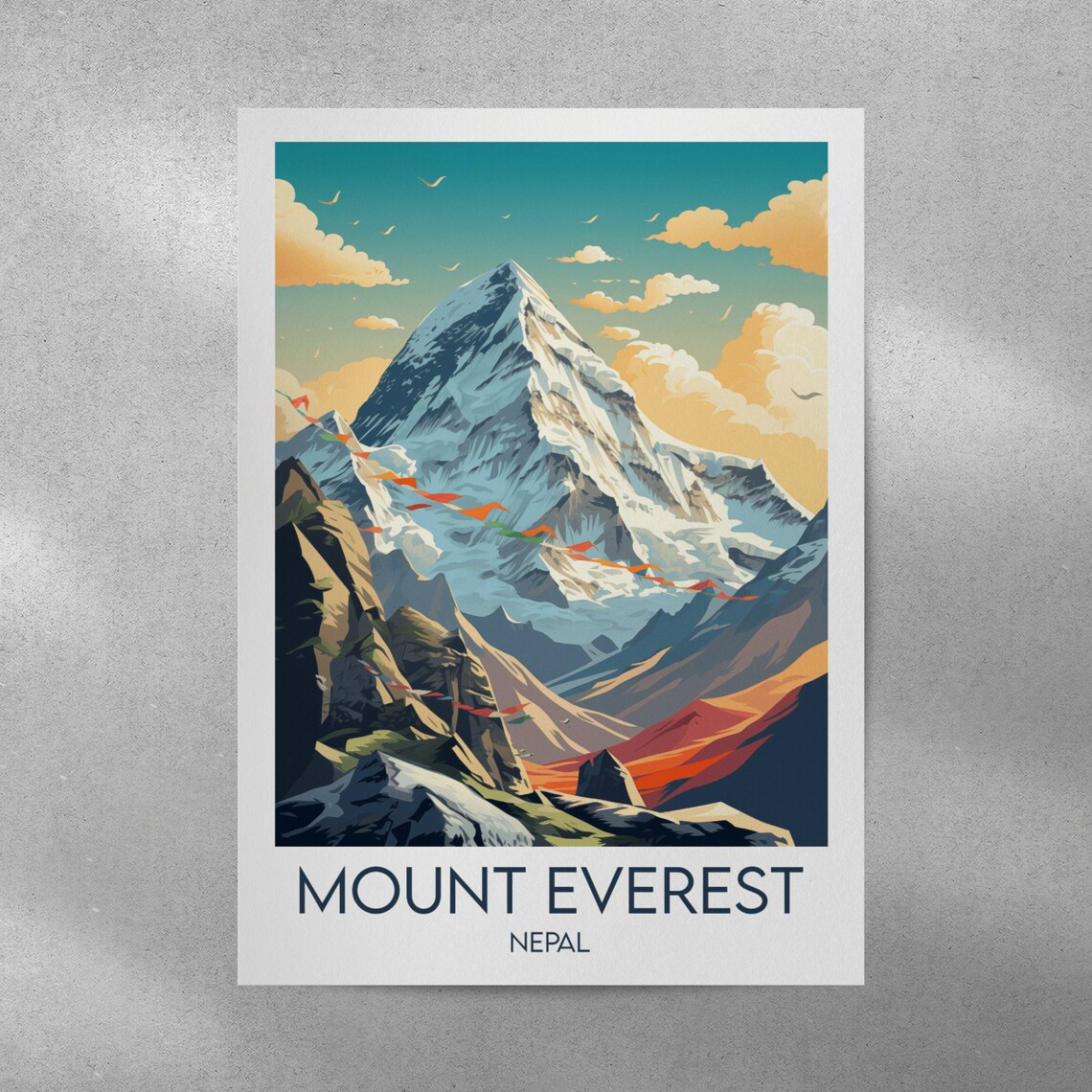 Mount Everest Nepal Prayer Flags Himalayan Peak Mountain Art Poster - Image 5