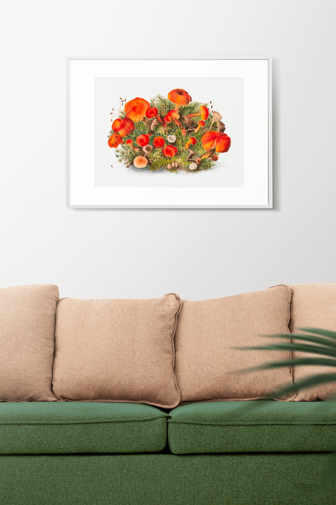 Red Mushroom Fungi Cluster Vintage Botanical Illustration Art Poster - Image 2