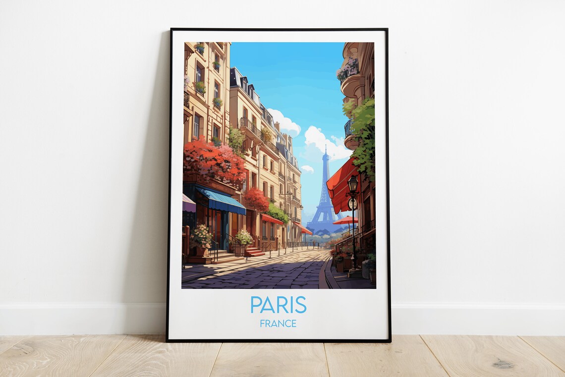 Paris Travel Poster, Custom Personalised Gift