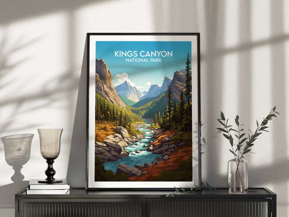Kings Canyon National Park River Canyon Pine Forest Travel Poster - Image 3