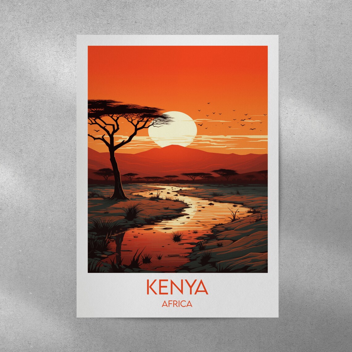 Kenya Travel Print Africa Poster Custom Personalised Wedding Birthday Gift - Image 4