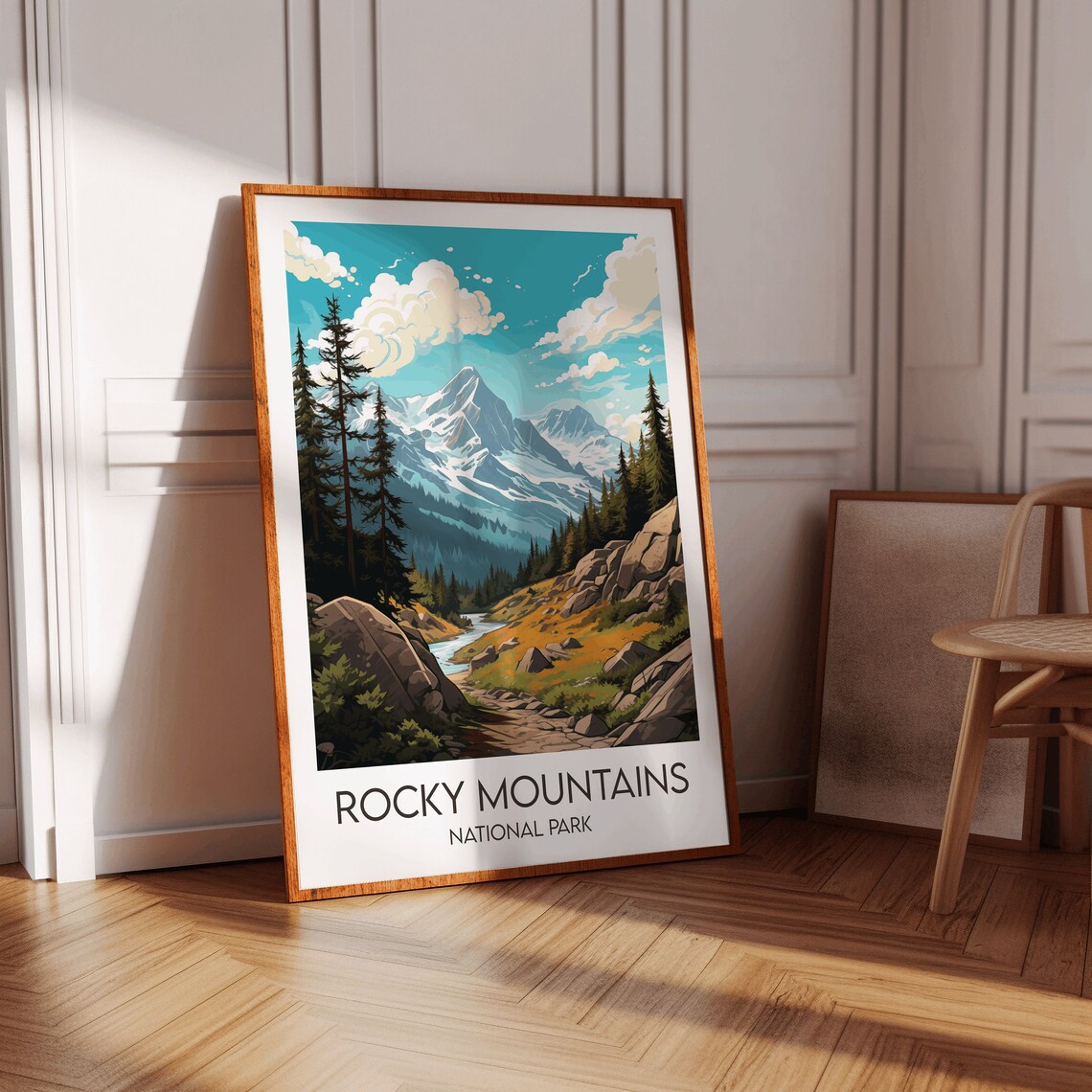 Rocky Mountains National Park Alpine Peaks Retro Travel Poster - Image 2