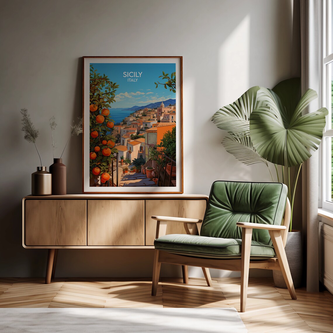 Sicily Travel Poster, Italy Custom Personalised Gift - Image 2