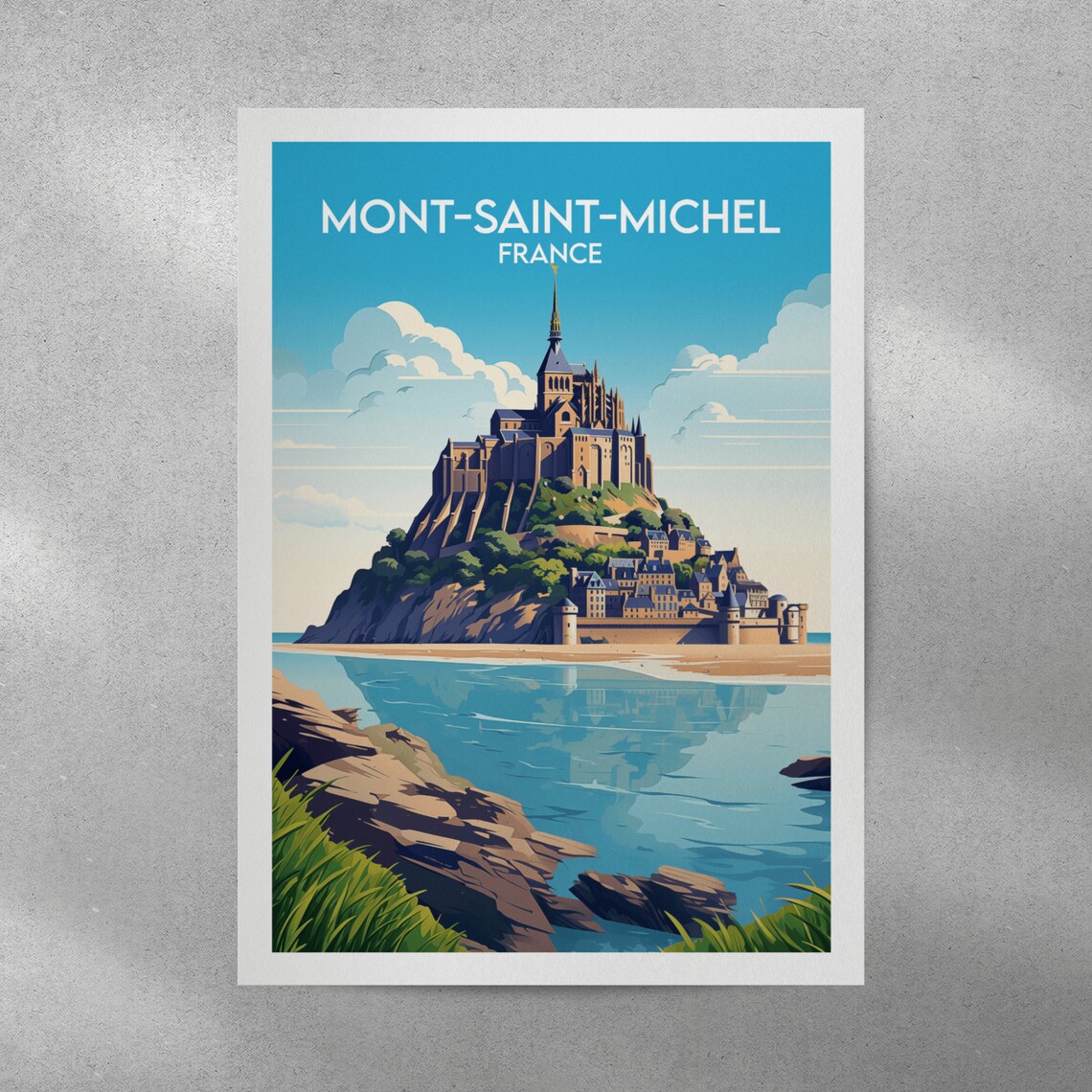 Mont Saint Michel France Tidal Island Abbey Landmark Travel Poster - Image 4