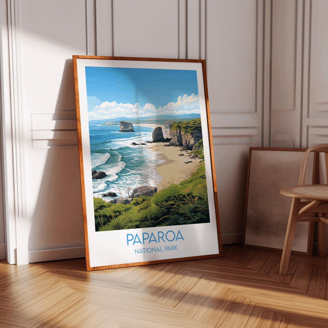 Paparoa National Park Sandy Beach Coast Vintage Travel Poster - Image 3