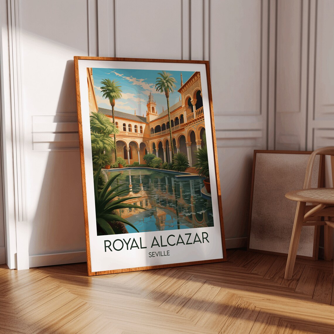 Royal Alcazar Seville Spain Moorish Courtyard Palace Travel Poster - Image 3